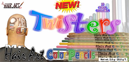 MR. HAIR ART "TWISTERS" 10 Color Pencils